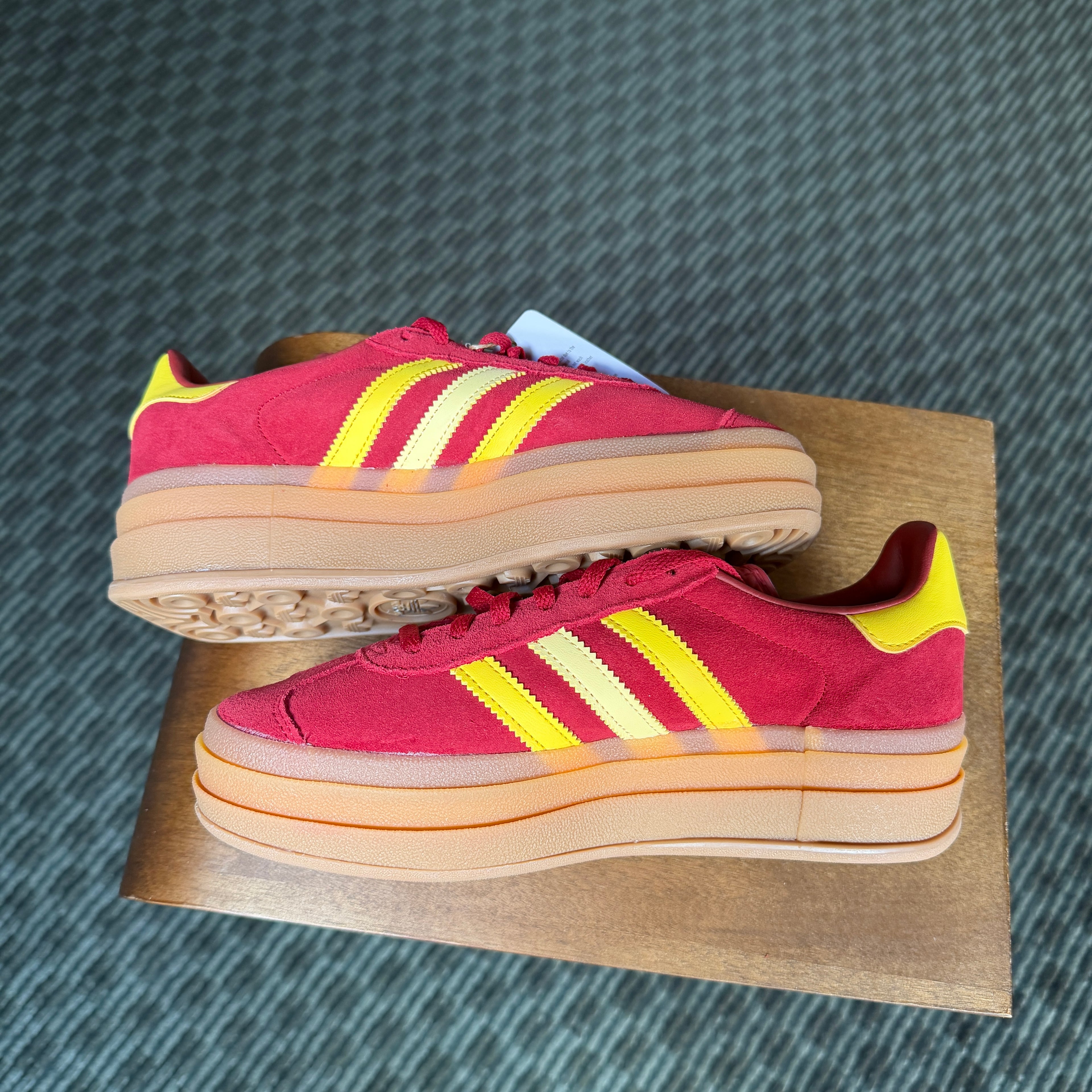 adidas Gazelle Bold Team Victory Red Yellow Gold Metallic (GS)
