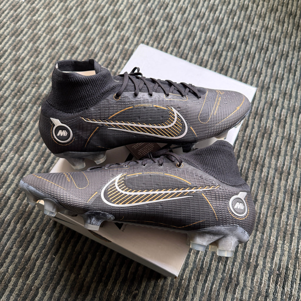 Nike Mercurial Superfly 8 FG Black Metallic Silver Gold