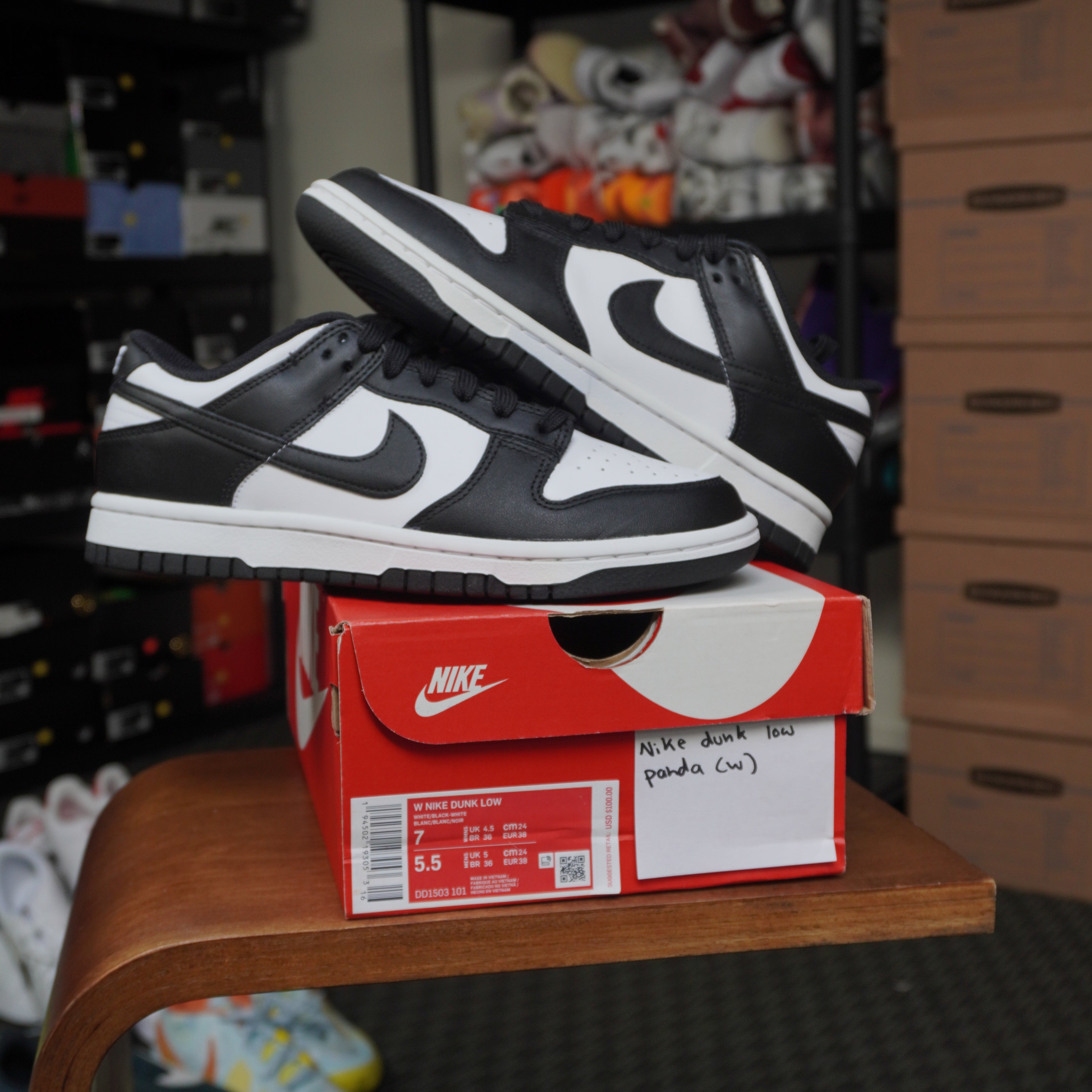 Nike Dunk Low Retro White Black Panda (Women's)
