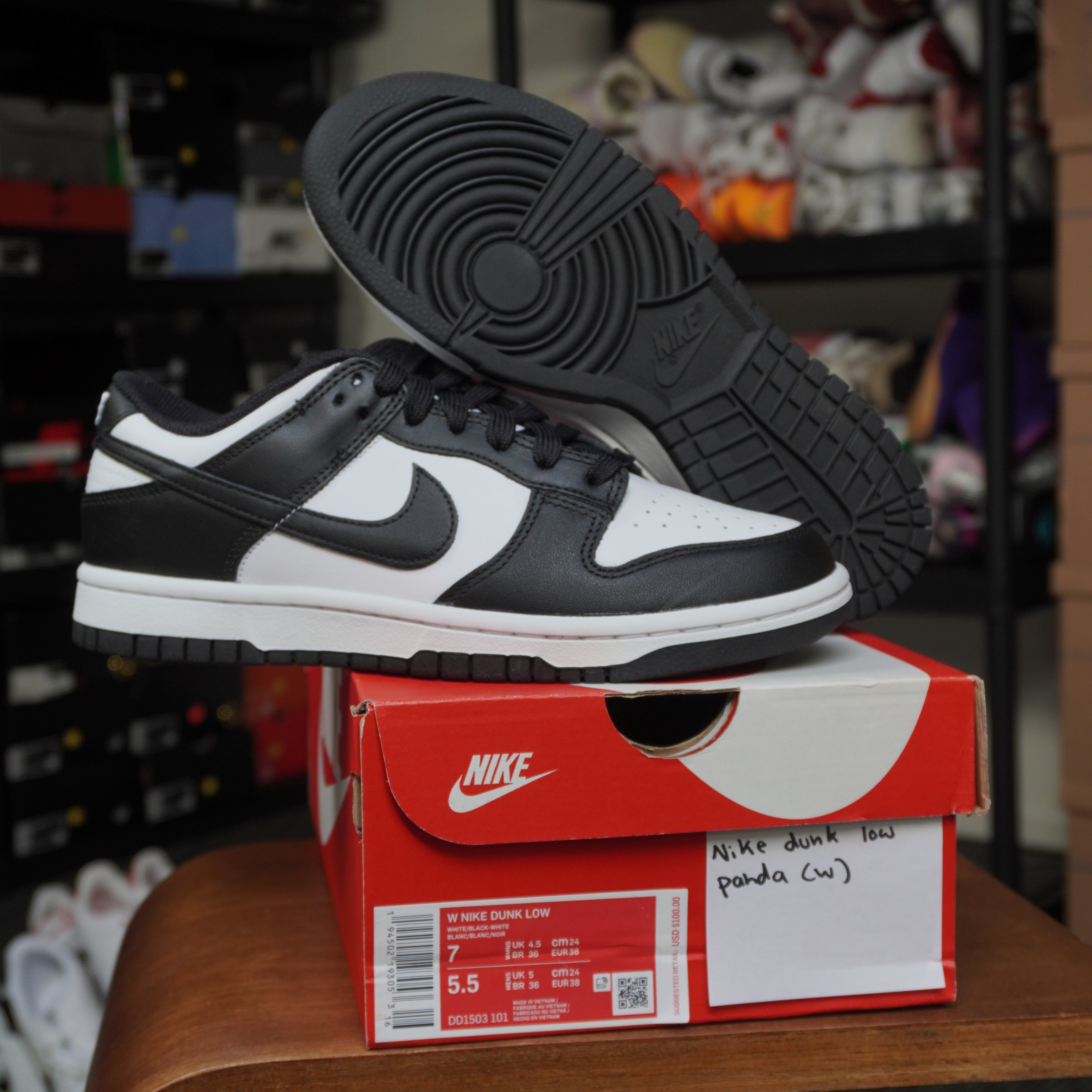 Nike Dunk Low Retro White Black Panda (Women's)