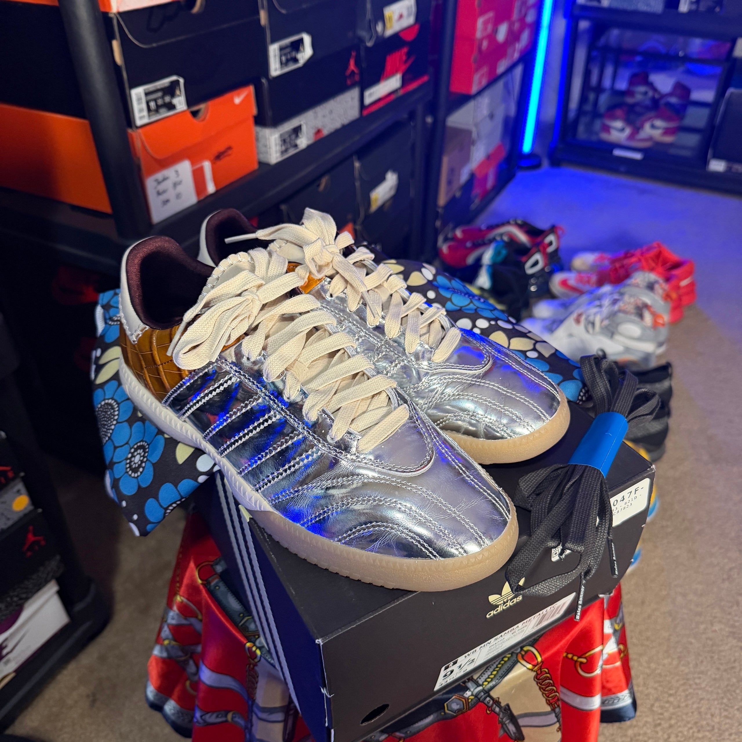 adidas Samba Millennium Wales Bonner Silver Metallic Yellow Croc