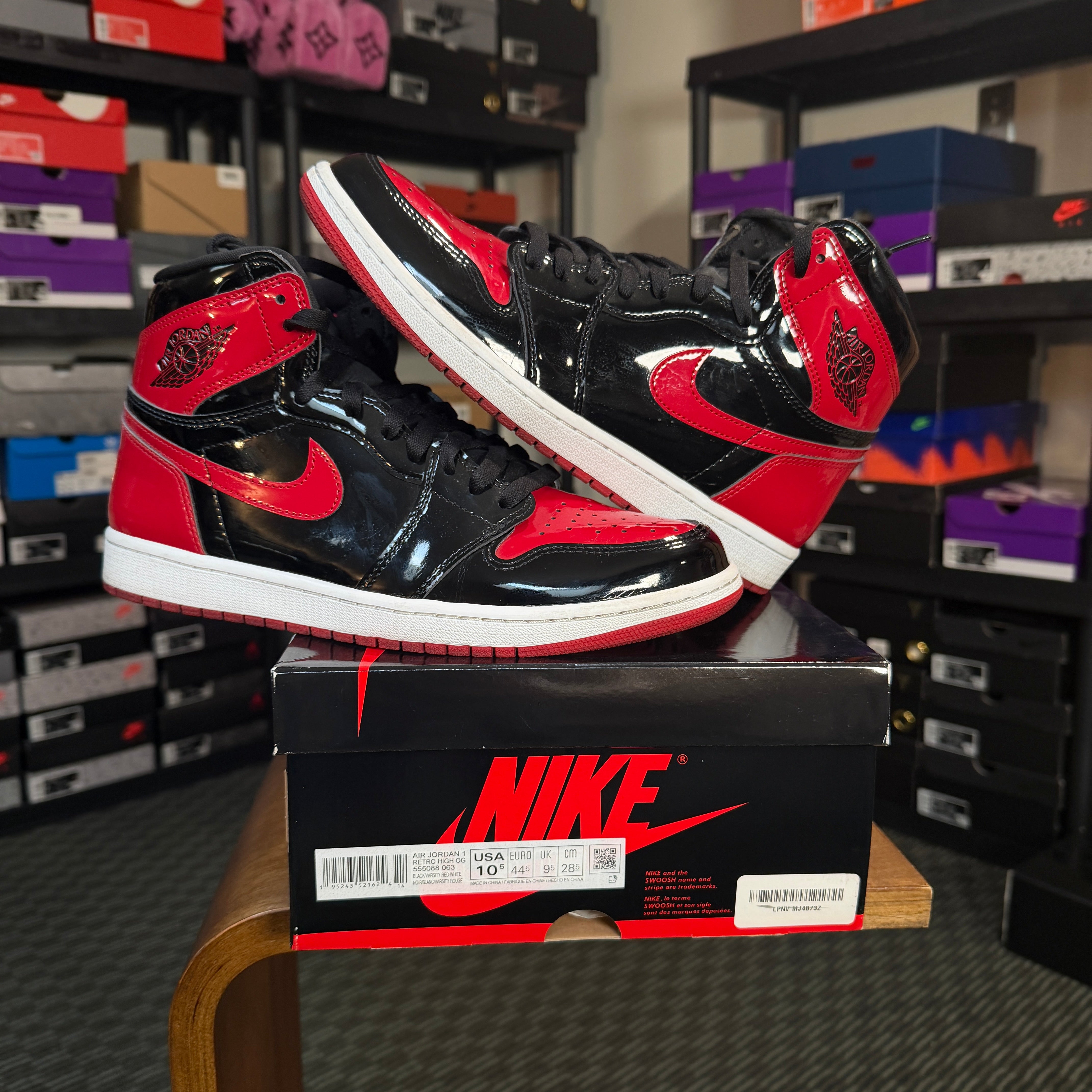 Jordan 1 Retro High OG Patent Bred – Sneakorhead
