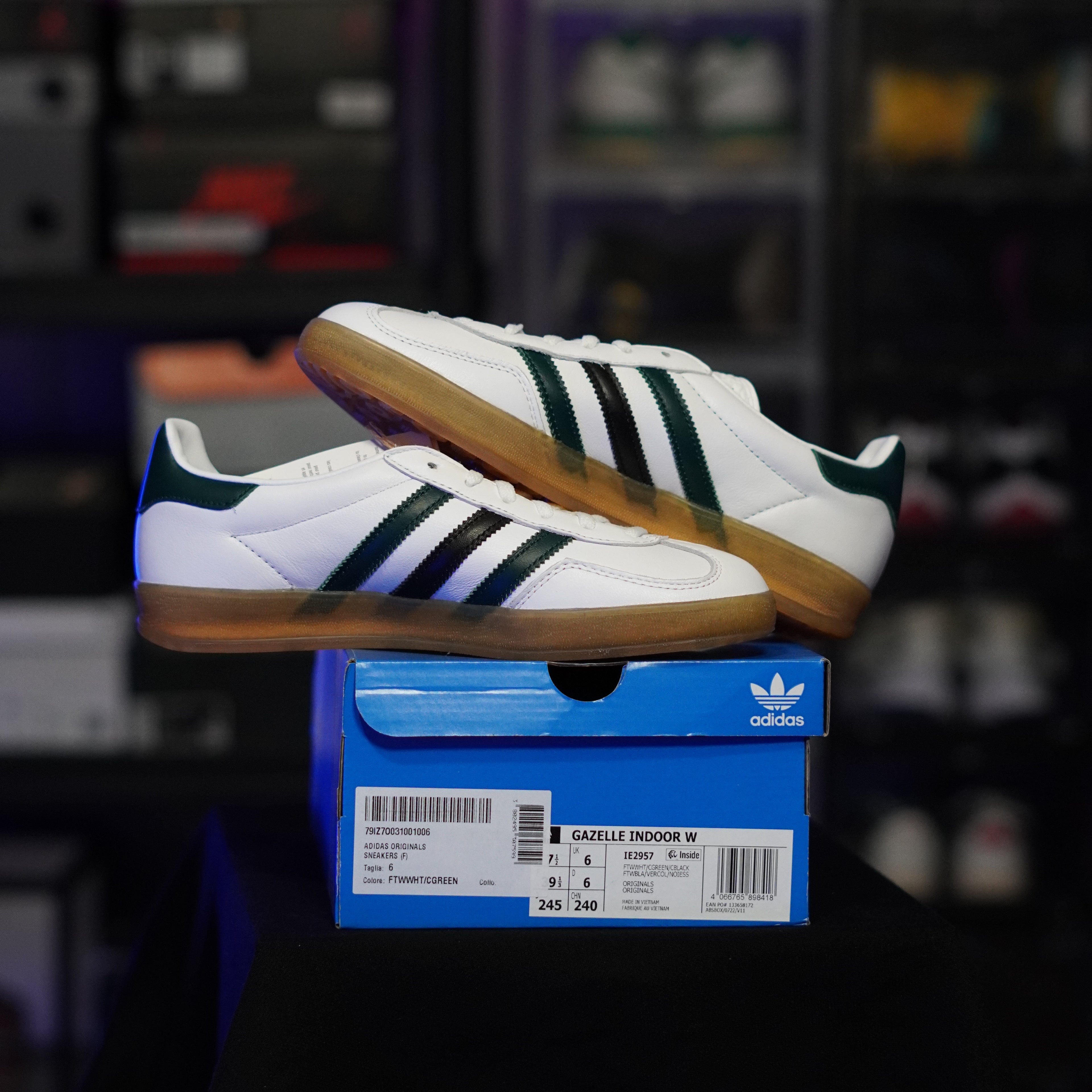 adidas Gazelle White Collegiate Green