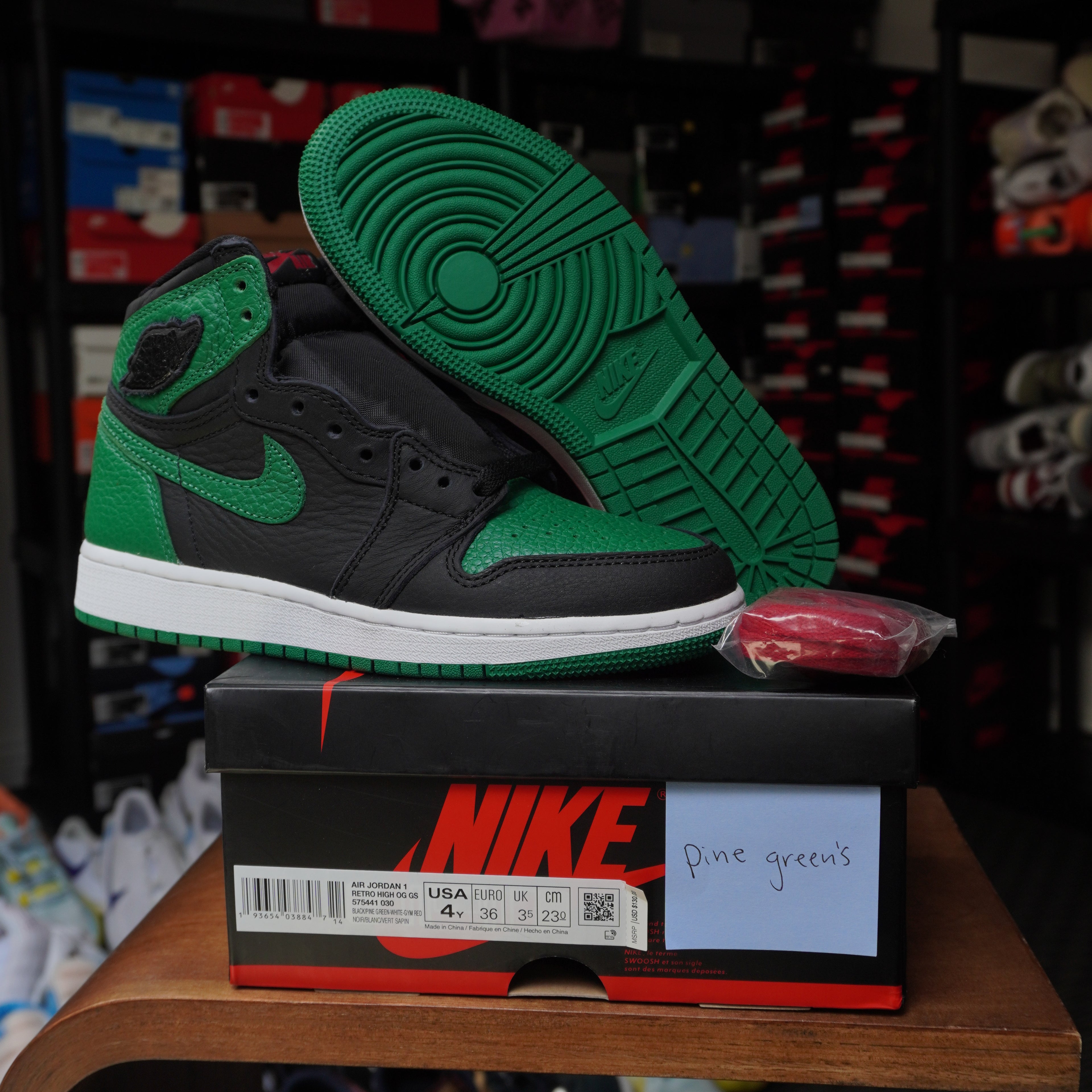Jordan 1 Retro High Pine Green Black (GS)