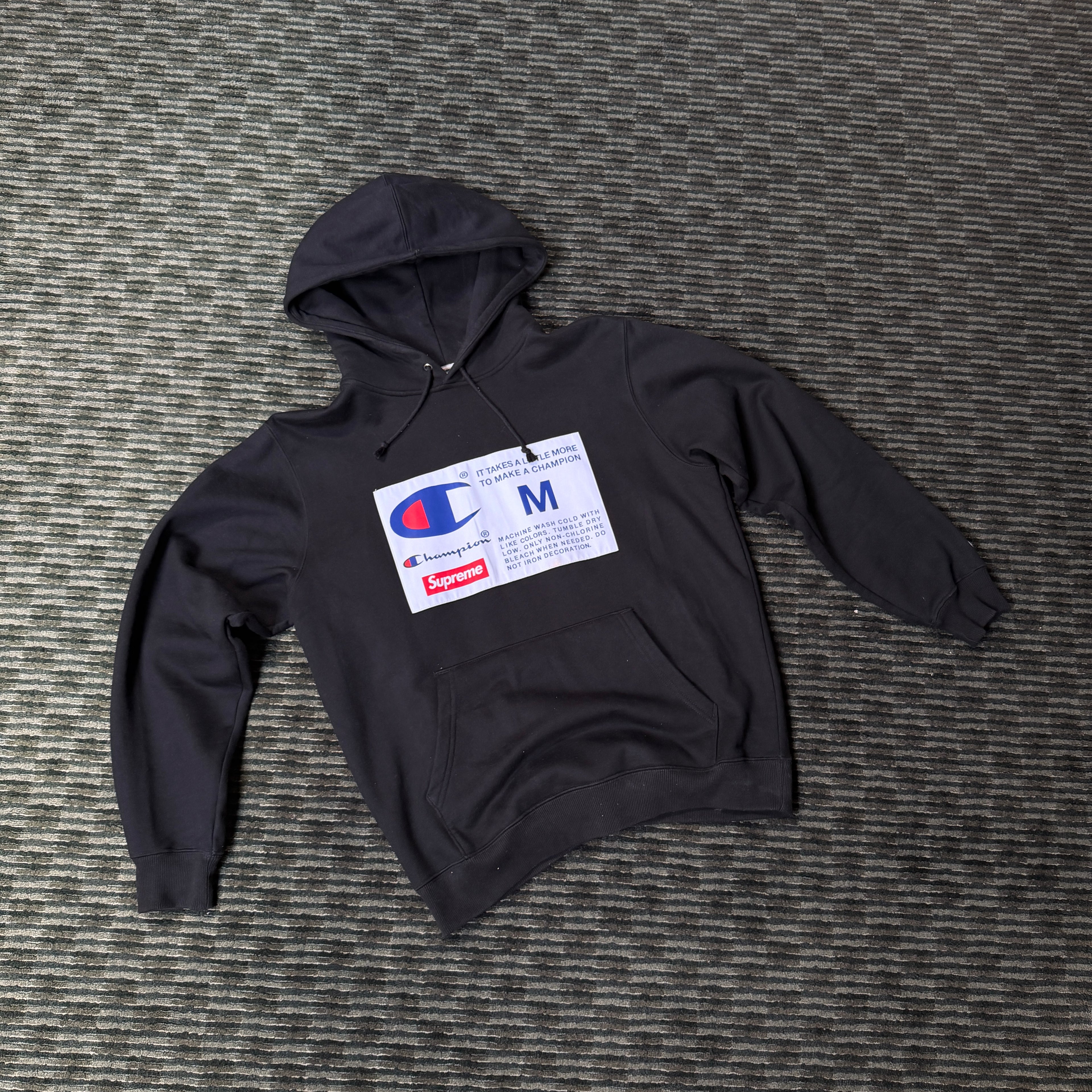 Supreme x Champion Label Hoodie FW18