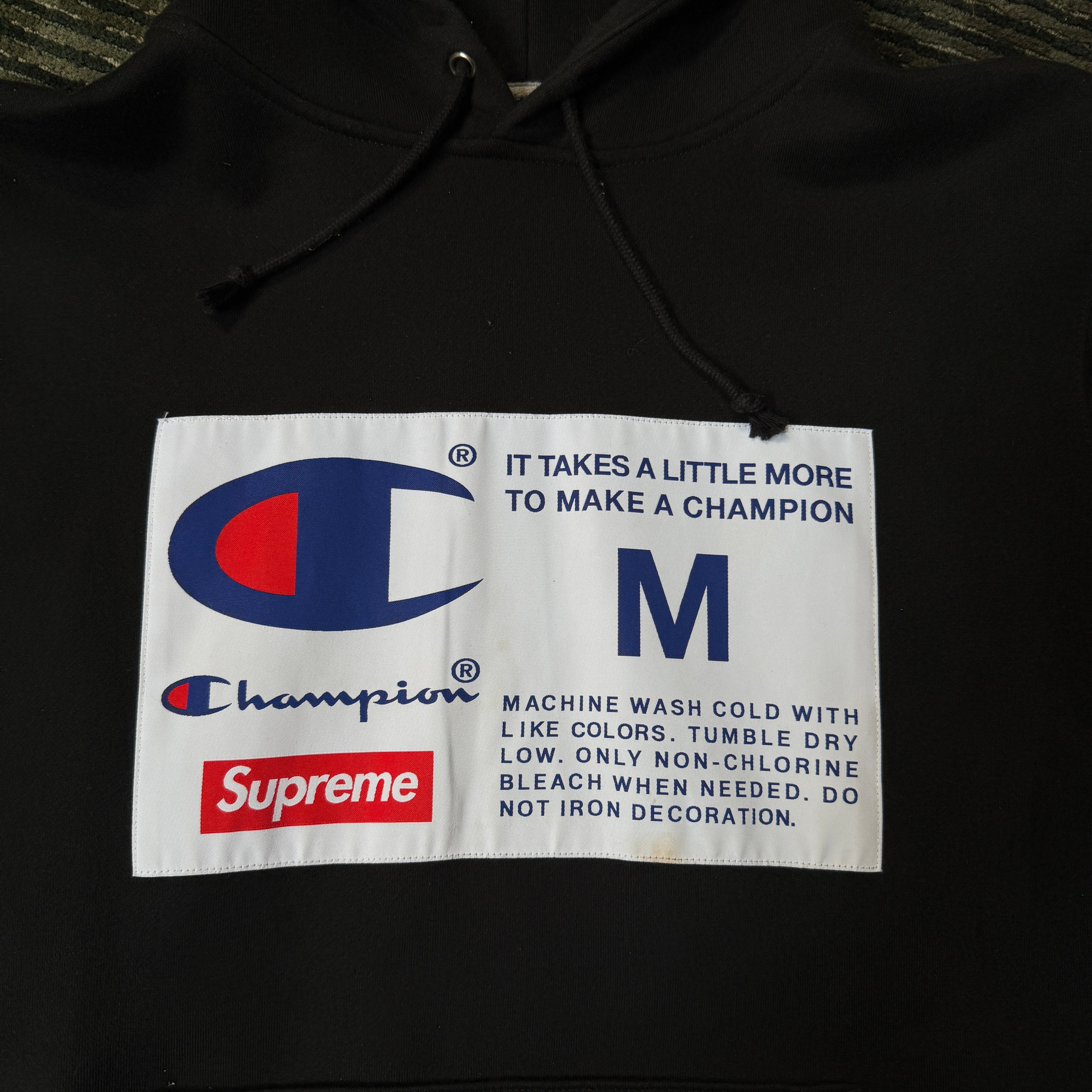 Supreme x Champion Label Hoodie FW18