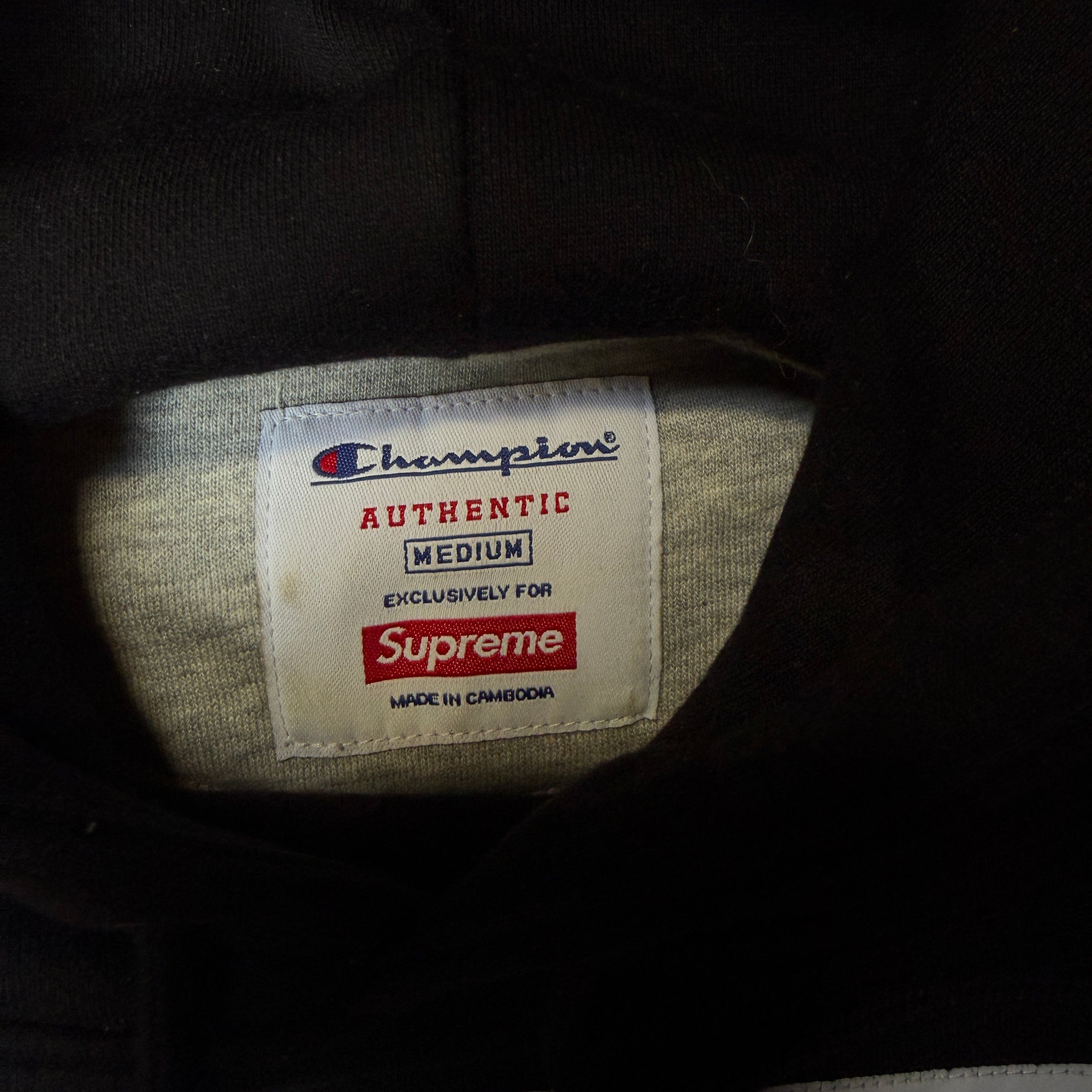 Supreme x Champion Label Hoodie FW18
