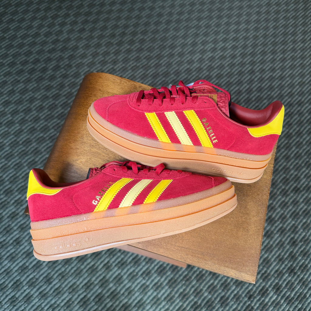 adidas Gazelle Bold Team Victory Red Yellow Gold Metallic (GS)