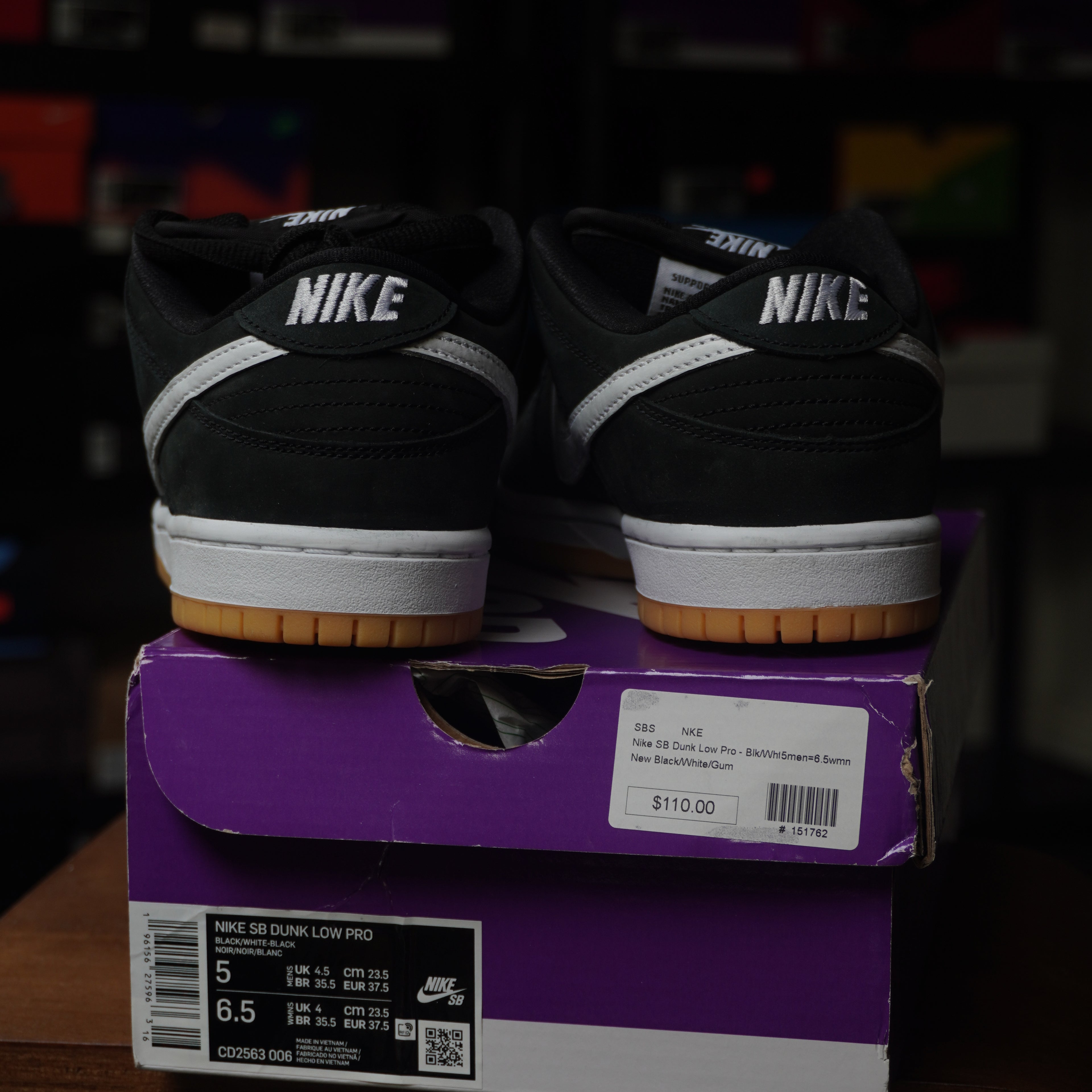 Nike SB Dunk Low Pro Black Gum